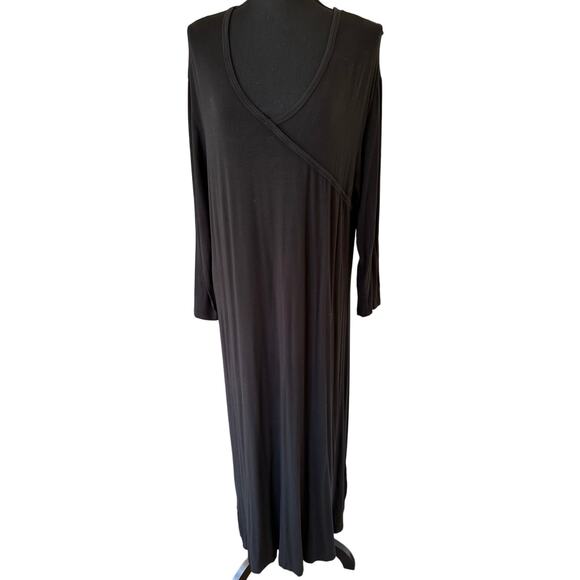 HALEY CROSSOVER FRONT 3/4
SLEEVE BAMBOO NIGHTGOWN - XL - Black - Picture 2 of 12